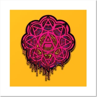 Anarcho Flower Hot Pink Graffiti Posters and Art